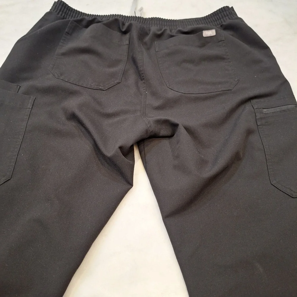 FIGS Scrub Pants Mens Lg Tall Black Technical Collection TW2000T Cargo Medical